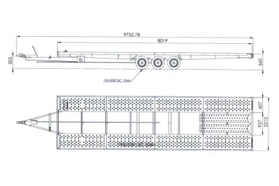 Remorque Porte-Voiture 3 Essieux 800×230 - UNITRAILER UNIPLAT 800/3 S – 3500 kg – photo 2