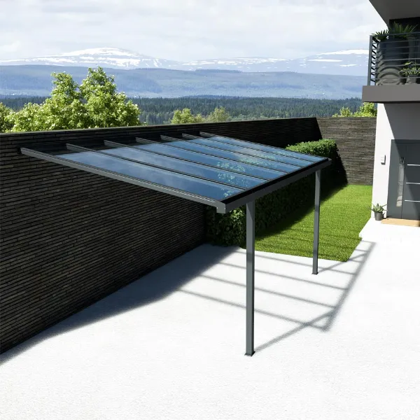 Carport Aluminium Adossé avec Toiture Polycarbonate – 2 à 3 Pieds