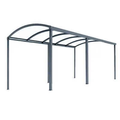 Carport Aluminium Autoporté 5×3m avec Toiture Polycarbonate – 6 Pieds