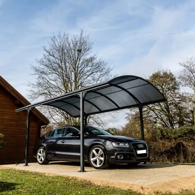 Carport 1 Voiture Aluminium 14,62m² Polycarbonate Anti-UV – Habrita – photo 10