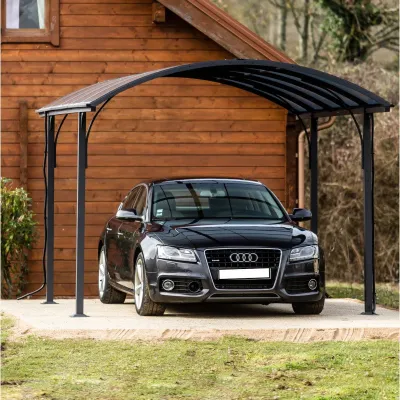 Carport 1 Voiture Aluminium 14,62m² Polycarbonate Anti-UV – Habrita – photo 11