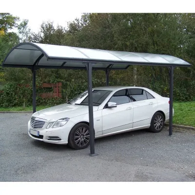 Carport 1 Voiture Aluminium 14,62m² Polycarbonate Anti-UV – Habrita – photo 3
