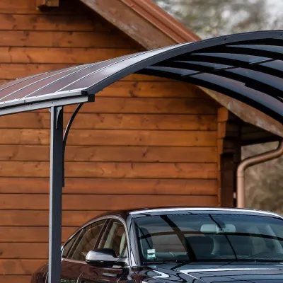 Carport 1 Voiture Aluminium 14,62m² Polycarbonate Anti-UV – Habrita – photo 6