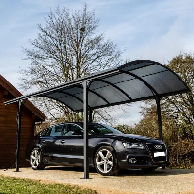 Carport 1 Voiture Aluminium 14,62m² Polycarbonate Anti-UV – Habrita – photo 7