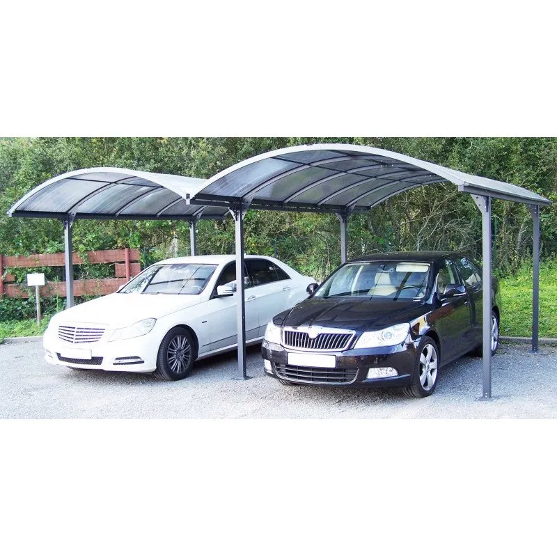 Carport 2 Voitures Aluminium Polycarbonate 6mm Anti-UV – Habrita Double