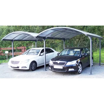 Carport 2 Voitures Aluminium Polycarbonate 6mm Anti-UV – Habrita Double – photo 1