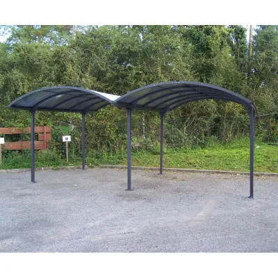 Carport 2 Voitures Aluminium Polycarbonate 6mm Anti-UV – Habrita Double – photo 4