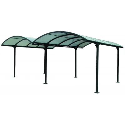 Carport 2 Voitures Aluminium Polycarbonate 6mm Anti-UV – Habrita Double – photo 8