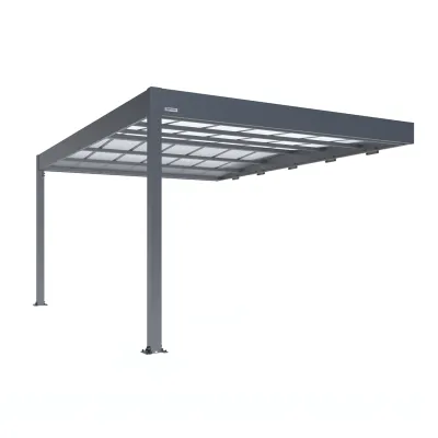 Carport Adossé Aluminium Trigano LIBECCIO WALL 16m² – Polycarbonate Teinté