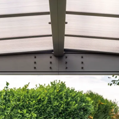 Carport Adossé Aluminium Trigano LIBECCIO WALL 16m² – Polycarbonate Teinté – photo 4