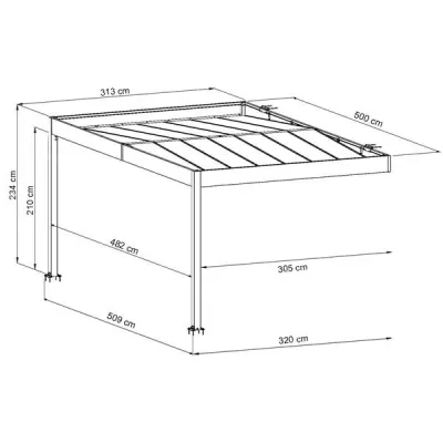 Carport Adossé Aluminium Trigano LIBECCIO WALL 16m² – Polycarbonate Teinté – photo 5
