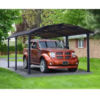 Carport Aluminium Arcadia 5000 Palram 16m² Gris – Gouttière Incluse