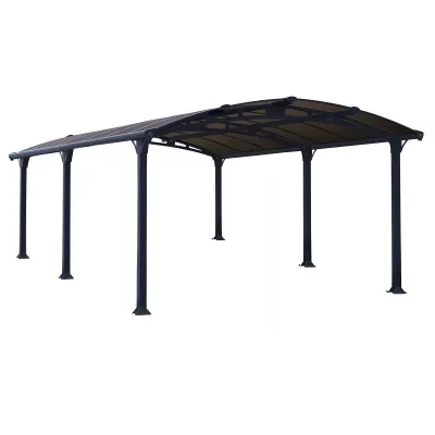 Carport Aluminium Arcadia 5000 Palram 16m² Gris – Gouttière Incluse – photo 2
