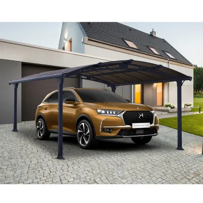 Carport Aluminium Arcadia 6400 Palram 13,3m² Gris – Anti-UV Incassable