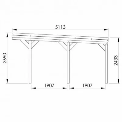 Carport Double Bois Forest Style VICTOR 29,2m² – 2 Voitures Pin FSC – photo 3