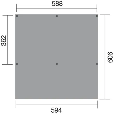 Carport Double Bois WEKA 609 T1 Imprégné 604×621cm – photo 4