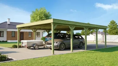 Carport Double Bois WEKA 609 T2 Imprégné 604×812cm