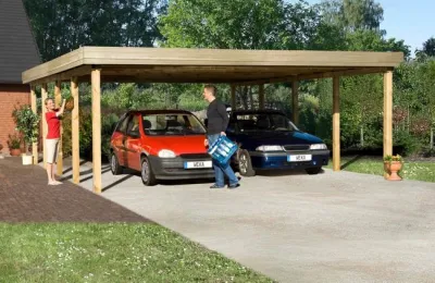 Carport Double Bois WEKA 609 T2 Imprégné 604×812cm – photo 2