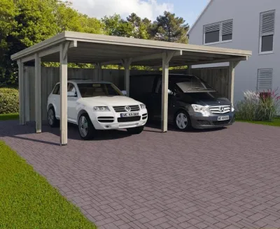 Carport Double Bois WEKA 618 Imprégné 603×512cm