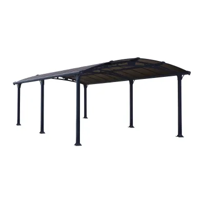 Carport Aluminium Arcadia 6400 Palram 20,1m² Gris – Grand Format 1-2 Voitures – photo 2
