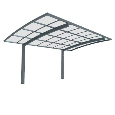 Carport Aluminium Autoporté 5×3m Polycarbonate – 2 Pieds Compact