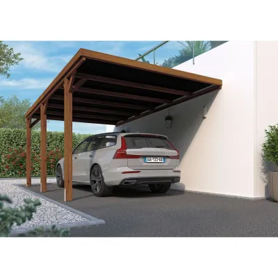 Carport Bois Adossable Forest Style VICTOR 15,5m² – 1 Voiture Pin FSC – photo 1
