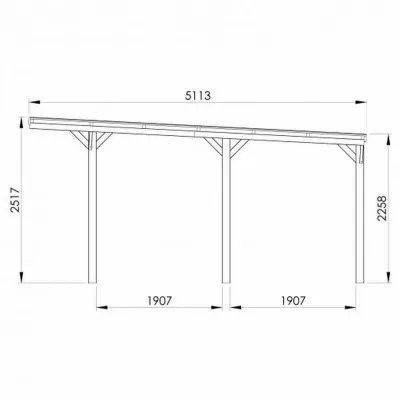 Carport Bois Adossable Forest Style VICTOR 15,5m² – 1 Voiture Pin FSC – photo 3