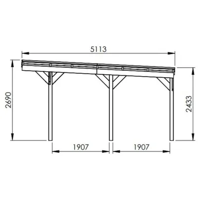 Carport Double Adossable Bois Forest Style VICTOR 29,9m² – 2 Voitures Pin FSC – photo 2