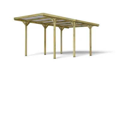 Carport Bois Adossé JEAN Forest Style 1 Voiture – Pin FSC – photo 2