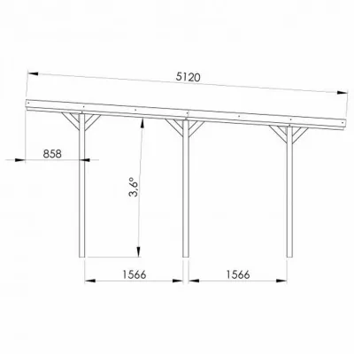Carport Bois Adossé JEAN Forest Style 1 Voiture – Pin FSC – photo 3
