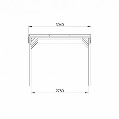 Carport Bois Adossé JEAN Forest Style 1 Voiture – Pin FSC – photo 4