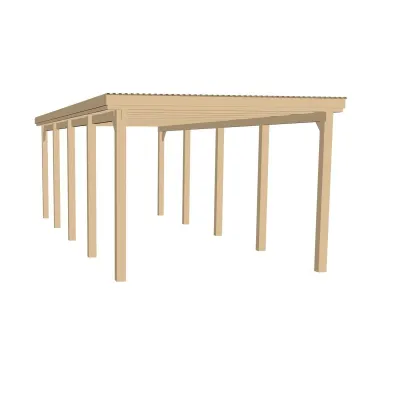 Carport Bois WEKA 617 T3 Sans Toit 322×802cm – Pin Imprégné à Personnaliser – photo 2