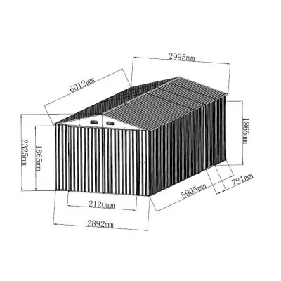 Garage Métal Double Portes 18m² Vert Pâle et Crème – photo 2
