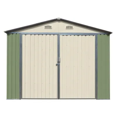 Garage Métal Double Portes 18m² Vert Pâle et Crème – photo 5