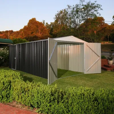 Garage Acier Zincalume EASYSHED 19,55m² Grande Hauteur et Largeur – Gris Ardoise – photo 11