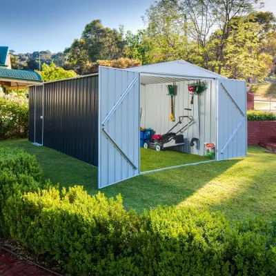 Garage Acier Zincalume EASYSHED 19,55m² Grande Hauteur et Largeur – Gris Ardoise – photo 5