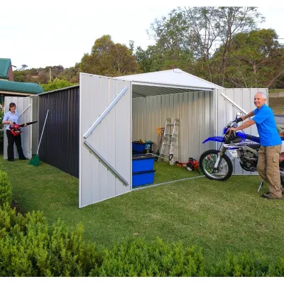 Garage Acier Zincalume EASYSHED 19,55m² Grande Hauteur et Largeur – Gris Ardoise – photo 6