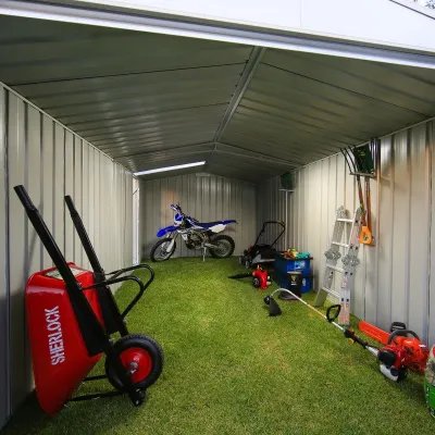 Garage Acier Zincalume EASYSHED 19,55m² Grande Hauteur et Largeur – Gris Ardoise – photo 7