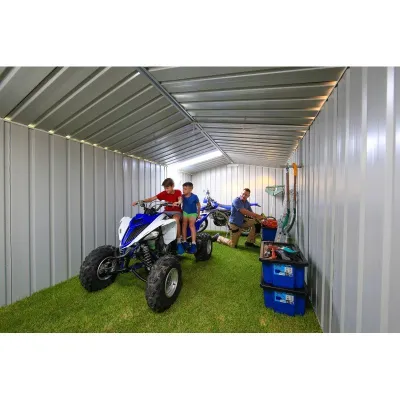 Garage Acier Zincalume EASYSHED 19,55m² Grande Hauteur et Largeur – Gris Ardoise – photo 9