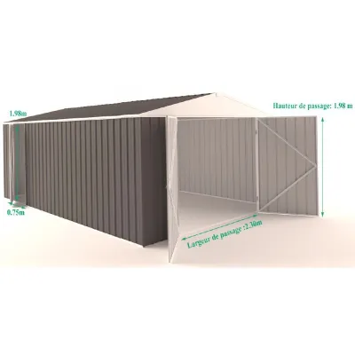 Garage Acier Zincalume EASYSHED 20,1m² Grande Hauteur – Longue Portée – photo 5