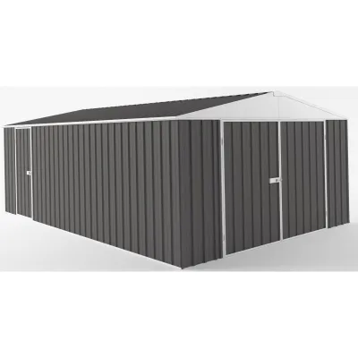 Garage Acier Zincalume EASYSHED 18m² Anthracite – Parois Épaisses Premium