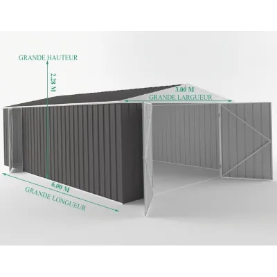 Garage Acier Zincalume EASYSHED 18m² Anthracite – Parois Épaisses Premium – photo 4