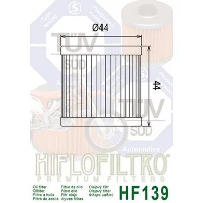 Filtre a huile pour quad – Hiflofiltro HF139