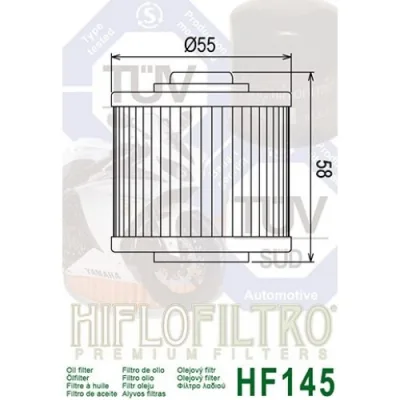 Filtre a huile pour quad – Hiflofiltro HF145 – photo 4