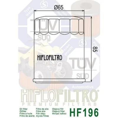 Filtre a huile pour quad – Hiflofiltro HF196 – photo 4