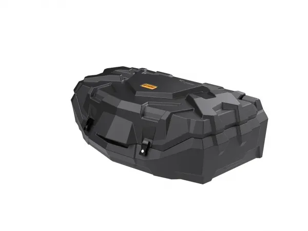 Coffre fixé sur porte-bagages arrière d un Polaris RZR 570 lors d une randonnée